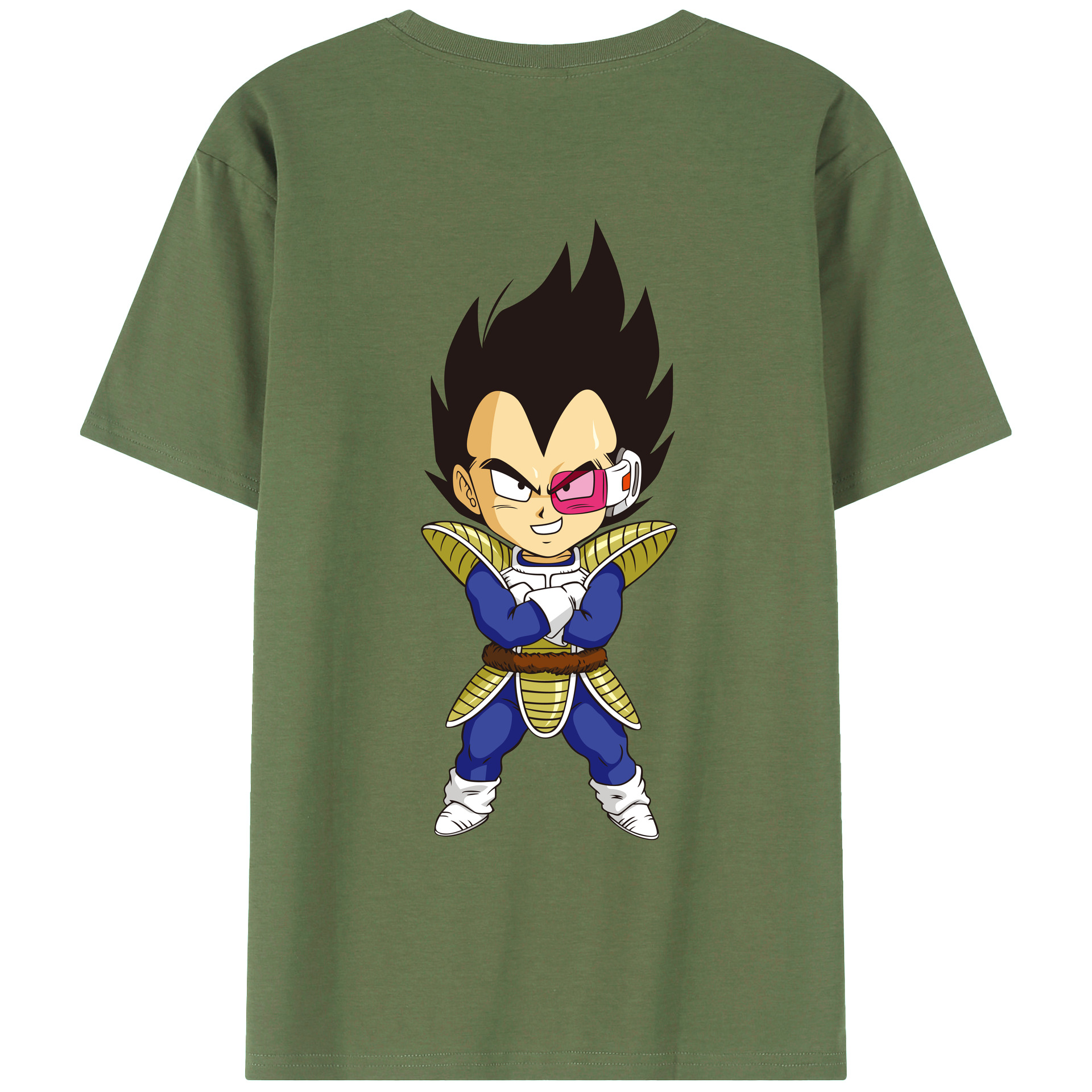 （画像用） ドラゴンボール ベジータ四世（Bejīta Yonsei）DRAGON BALL Vegeta IV 綿100％ メンズ半袖Tシャツ（バックプリント） 通気性